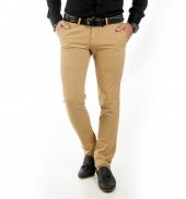 DeepSEA Hardal Sarısı Kendinden Desenli Spor Kesim Slimfit Erkek Keten Pantolon 1702560 - 4