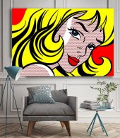 Pop-Art Kadın - Pop Art Kanvas Tablo - 1
