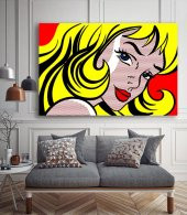 Pop-Art Kadın - Pop Art Kanvas Tablo - 3