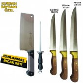 Tuğra Çelik El Yapımı Büyük Boy Set - 5li Kurban Bıçağı Seti - 2