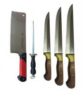 Tuğra Çelik El Yapımı Büyük Boy Set - 5li Kurban Bıçağı Seti - 3