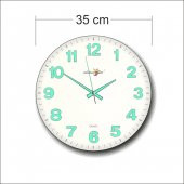 Kalın Rakkam 35 cm Ebat Çapında Bombe Cam Fosforlu Duvar Saati thumbnail 2