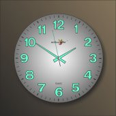 Kalın Rakkam 35 cm Ebat Çapında Bombe Cam Fosforlu Duvar Saati thumbnail 4