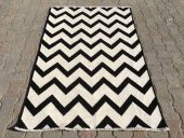Vintage Makina Siyah Beyaz Kilim 10887  155x230 cm - 1