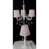 3 lu pembe taşlı avize abajur seti kız çocuk odası yatak odası avizesi - 1