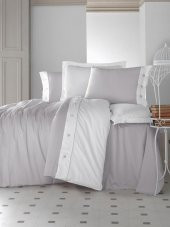 Cotton Box Fashion Saten Çift Kişilik Nevresim Takımı - Gri - 1