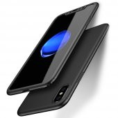iPhone X XS Kılıf 360 Derece Tam Koruma Full Body Kırılmaz Camlı - 1