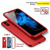 iPhone X XS Kılıf 360 Derece Tam Koruma Full Body Kırılmaz Camlı - 3