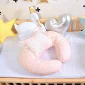 Bebek Emzirme Yastığı Destek Oturma Yastığı Minderi Ana Kucağı Pembe - 6