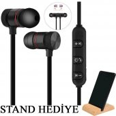 Ios Android Sport Mıknatıslı Kablosuz Bluetooth Kulaklık Stereo - 1
