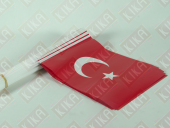 TÜRK BAYRAĞI 22 cm X 32 cm 40 ad. sopalı (plastikçıtalı) - 1