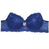 Dantelli mavi sütyen dolu - 1