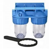 Daire Sayaç Girişi Su Arıtma Filtre Kabı Boş Housing ikili 5" inç - 1