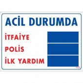 SÖNSAN UYARI LEVHALARI ''ACİL DURUMDA'' PVC 25*35 - 1