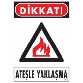 SÖNSAN UYARI LEVHALARI  DİKKAT ATEŞLE YAKLAŞMA  PVC 25  35 - 1