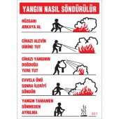 SÖNSAN UYARI LEVHALARI ''YANGIN NASIL SÖNDÜRÜLÜR ''PVC 25*35 - 1