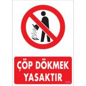 UYARI LEVHALARI -ÇÖP DÖKMEK YASAKTIR- PVC LEVHA 25X35 CM - 1
