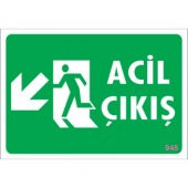SÖNSAN UYARI LEVHALARI -ACİL ÇIKIŞ - SOL AŞAĞI  PVC 17,5-25 - 1
