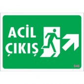 SÖNSAN UYARI LEVHALARI--ACİL ÇIKIŞ - SAĞ YUKARI- PVC 17,5-25 - 1