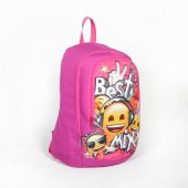 Yaygan İki Bölmeli Emoji Pembe Okul Çantası 23086 - 2