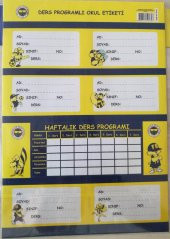Fenerbahçe Ders Programlı Okul Etiketi 4 Adet - 1
