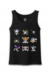 One Piece - Character Flags Siyah Erkek Atlet - 1