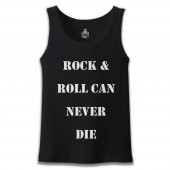 Rock & Roll Never Die Siyah Erkek Atlet - 1