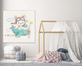 Pilot Ayıcık Çocuk Odası Kanvas Tablo - 3