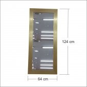 Büyük 124x64cm Altın Yaldız Salon Antre Komodin Etajer Boy Aynası - 2