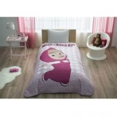 Taç Lisanslı Maşa ve Koca Ayı Tek Kişilik Battaniye - 1