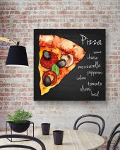 Pizza Cafe Dekoratif Kanvas Tablo - 3