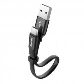 Kısa Type-C Şarj Kablosu Baseus Nimble 23cm Siyah - 1