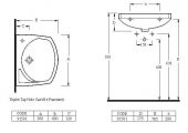 EGE VİTRİFİYE LİSSA KÖŞELİ DELİKLİ LAVABO (50 CM) - 2