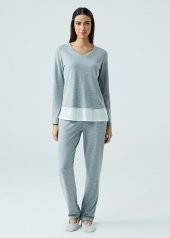 DAGİ KADIN PİJAMA TAKIMI MELANJ B0217K0670MEL - 1