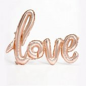 1 Adet Bakır-Gold Rose Love İmzalı Folyo Balon 70cm x 36cm - 2