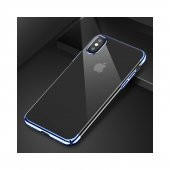 Baseus iPhone X Glitter Serisi Şeffaf Sert Arka Kapak Mavi + Ekran Koruyucu - 5
