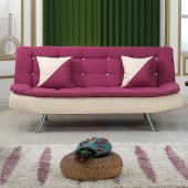 Peri Fuşya - Krem Yataklı Üçlü Spor Kanepe - 1