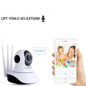 HD 360º Wifi İp Kamera Gece Görüş Güvenlik ve Bebek İzleme Kamera - 4