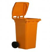 Plasticon Plastik Çöp Konteyneri 240 lt A+ Kalite Isıya Dayanıklı - Turuncu - 1