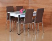 4 KİŞİLİK MASA SANDALYE TAKIMI MUTFAK MASASI YEMEK MASASI CAFE RESTAURANT BAHÇE - 5