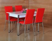 4 KİŞİLİK MASA SANDALYE TAKIMI MUTFAK MASASI YEMEK MASASI CAFE RESTAURANT BAHÇE - 6