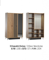Dolap, Gardrop, Gala Genç Odası, 3 Kapaklı Gardrop - 3