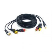 Swat 3Rca-3Rca Görüntü Ve Ses Kablosu 5 Metre Gold Seri - 1