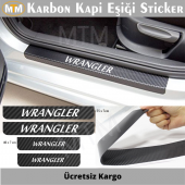 Jeep Wrangler Karbon Kapı Eşiği Sticker (4 Adet) - 1