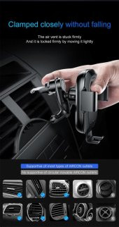 Baseus Smart Vehicle Bracket Wireless Charge Kablosuz Şarj Cihazı - 2