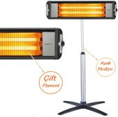 Kumtel Ufo DX-25 Twinray Çift Flamentli Elektrikli Soba Isıtıcı AYAK DAHİL - 1
