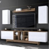 BMdekor TV Ünitesi Vienza Beyaz Ceviz 180 cm - Modatte - 1