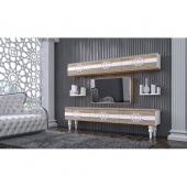BMdekor TV Ünitesi Desen Beyaz Ceviz 180 cm - Modatte - 2