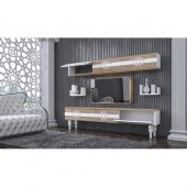 BMdekor TV Ünitesi Desen Beyaz Ceviz 180 cm - Modatte - 3