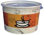 500 Adet Kapaklı Karton Çorba Kasesi 16 OZ - 1